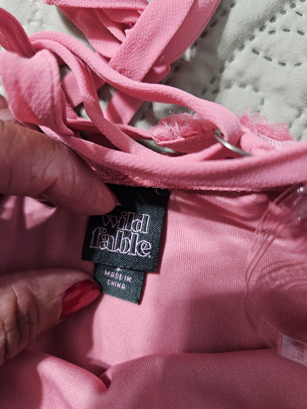 wild fable Pink Floral Lace V-Neck Slip Dress - Picture 8 of 8